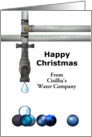 Christmas Greeting From Water Company To Clients Baubles On Tap card