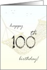 100th Birthday Greeting Relaxing in Hammock card