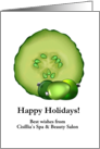 Happy Holidays Spa Beauty Salon To Clients Cucumber Bauble Seeds card