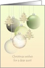 Christmas for Aunt Glass Baubles Holiday Tree Ornaments card