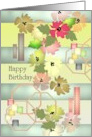 Birthday Colorful Florals And Geometric Shapes card