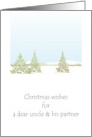 Christmas Wishes for Uncle and Partner Pretty Snow Scene card