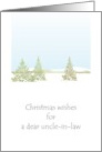 Uncle in Law Christmas Wishes Pretty Snow Scene Trees and Baubles card