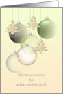 Christmas Aunt and Uncle Glass Baubles Holiday Tree Ornaments card