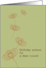 Birthday for Cousin Floating Seed Pods Abstract Florals card