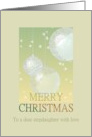 Christmas for Stepdaughter Etched Glass Baubles card