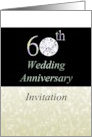 60th Diamond Wedding Anniversary Invitation A Solitaire card