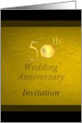 50th Golden Wedding Anniversary Invitation Gold Disk card