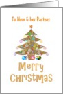 Christmas Greeting for Mom and Partner Holiday Tree card