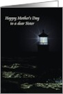 Mother’s Day for Sister Lighthouse in Black and White Tones card