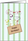 Birthday for Great Pop Pop Great Grandfather Fun Colorful Letters card