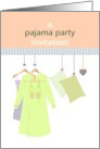 Pajama Party Invitation Nightdresses Pillows And Slippers card