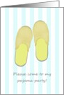 Pajama Party Invitation Fluffy Slippers card