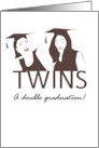 Graduation For Twin Girls Young Ladies Wearing Graduate Caps card