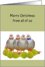Christmas From All of Us Partridges and Pears card