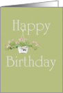 Birthday, hanging flower basket card