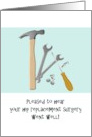 Get Well Hip Replacement Surgery Hammer Wrench Screwdriver Nuts Bolts card