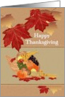 Thanksgiving Canada Cornucopia and Maple Leaves card