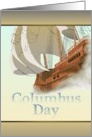 Columbus Day Sketch Of Spanish Galleon In The Mist card