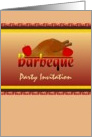 Barbeque party invitation, bbq chicken and peppers card