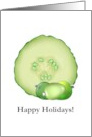 Happy holidays spa beauty salon to clients, cucumber slice and baubles card