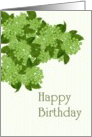 Birthday, green floral clusters card