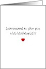 A birthday kiss and a red heart card