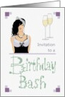 Invitation to a Birthday Bash Hip Looking Young Lady card