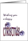 Pretty blue patterned glass baubles, Christmas card