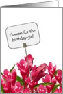 Birthday for her, flowers for birthday girl, weigela card