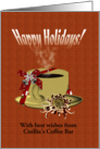 Happy Holidays Coffee Bar To Customers Cup Of Coffee Gift Wrapped card