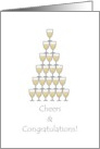 Cheers Congratulations Wine Glasses Stacked In A Pyramid card