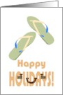 Happy Holidays Flipflop Sandals Bon Voyage card