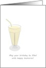 Birthday Yummy Vanilla Milkshake In Soda Glass With Straw card