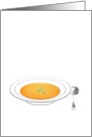 Bowl Of Carrot Soup And Spoon Blank card