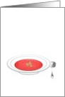 Bowl Of Tomato Soup and Spoon Blank card