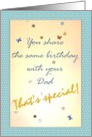 Sharing the Same Birthday with your Dad Butterflies Dragonflies Stars card