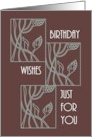 Birthday Wishes for You Abstract Florals in Three Frames card