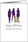 Birthday greetings from all of us girls card