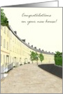 Congratulations on your new house, pretty townhouses card