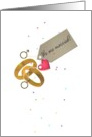 Gay Marriage Announcement Gender Symbols Rings and a Red Heart card