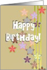 Birthday Colorful Checkered Flowers card