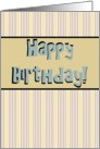 Birthday, just stripes card