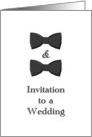 Gay wedding invitation two black bowties card