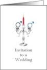 Gay Wedding Invitation Candelabra Candle And Male Gender Symbols card