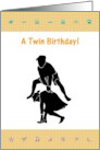 Birthday For Twin Boy And Girl Playing Leapfrog card