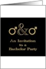 Invitation To A Bachelor Party Same Gender Gold On Black card