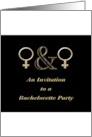 Invitation To A Bachelorette Party Same Gender Gold On Black card