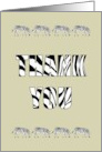 Thank You in Zebra Print with Little Zebras card
