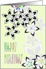 Birthday Black White and Grey Florals with a Touch of Color card